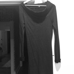 JAMES PERSE JERSEY FUNNEL BOAT RAGLAN SLEEVE DRESS